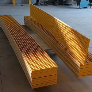 Fiberglass Walkway Grating 25mm Thickness Concave Surface